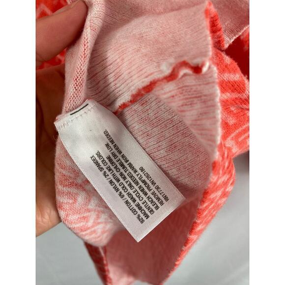 Merona Coral Pattern Button Up Cardigan M - Picture 3 of 4